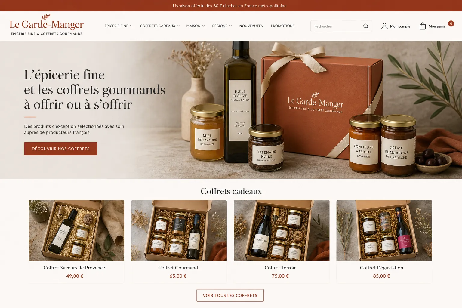 Exemple de boutique e-commerce conçue par UNYX